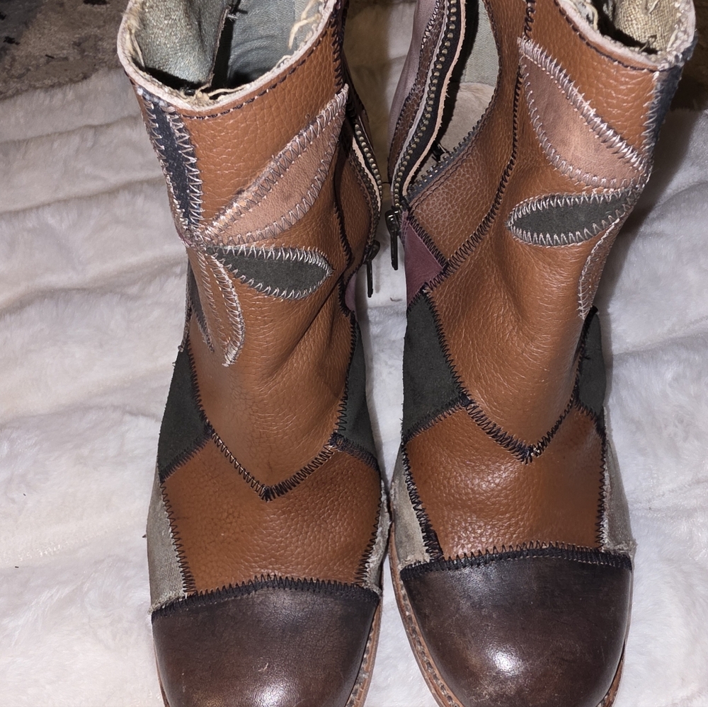 Freebird Flowr boots leather patchwork boho - Picture 2 of 9